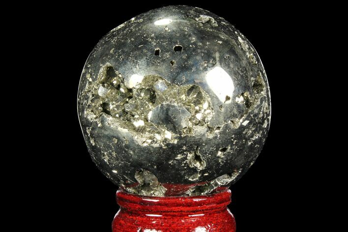 Polished Pyrite Sphere - Peru #98005